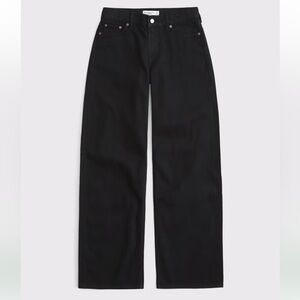 Abercrombie Low Rise Ultra Loose Jean in Black Size 24 Long